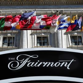 flags-of-the-world-fly-in-front-of-the-historic-fairmont-news-photo-1579108839