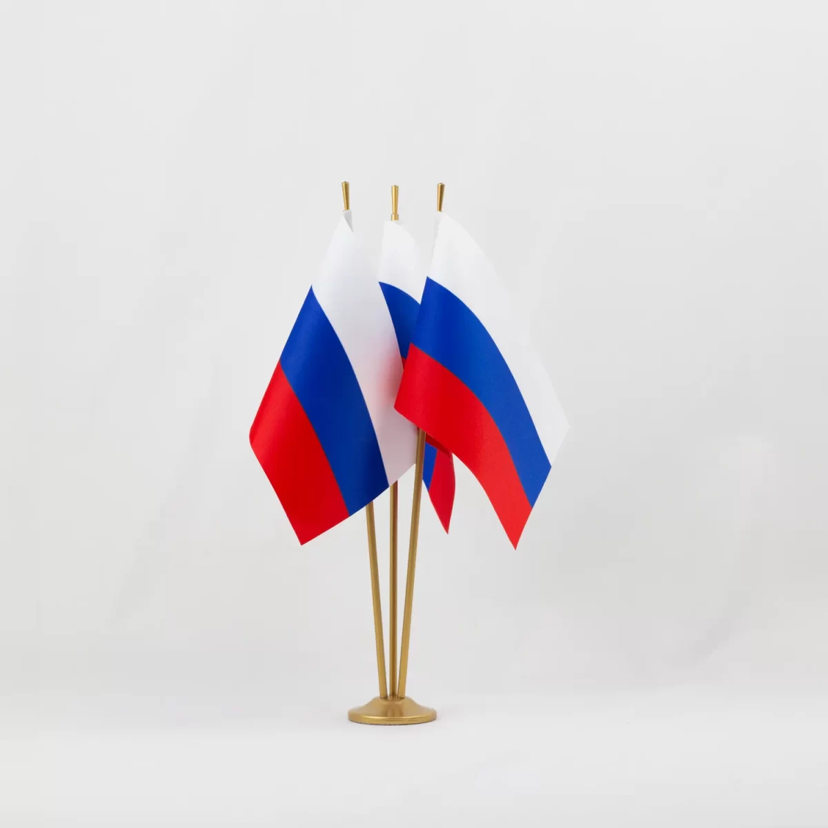 Настольный флаг России (РФ) 12х18 см Атлас двухсторонний