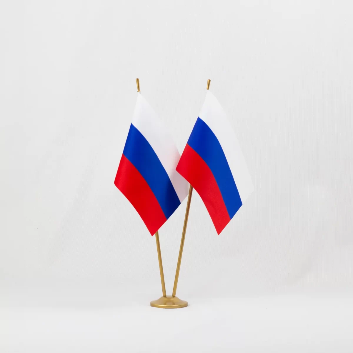 Настольный флаг России (РФ) 12х18 см Атлас двухсторонний