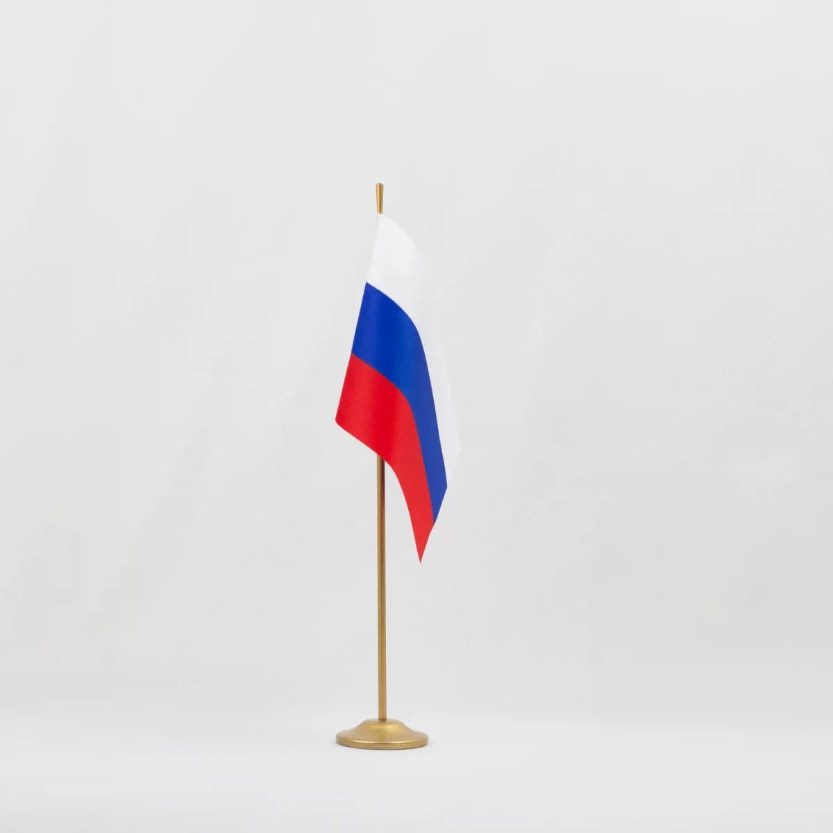 Настольный флаг России (РФ) 12х18 см Атлас двухсторонний