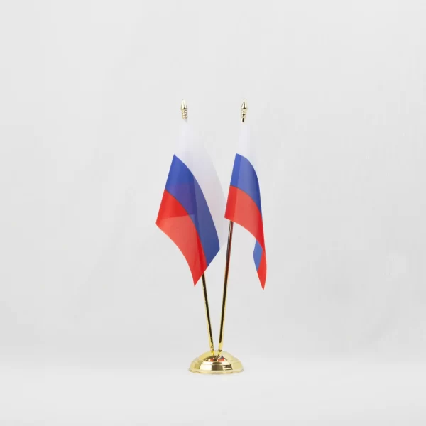 Настольный флаг России (РФ) 12х18 см Искусственный шелк