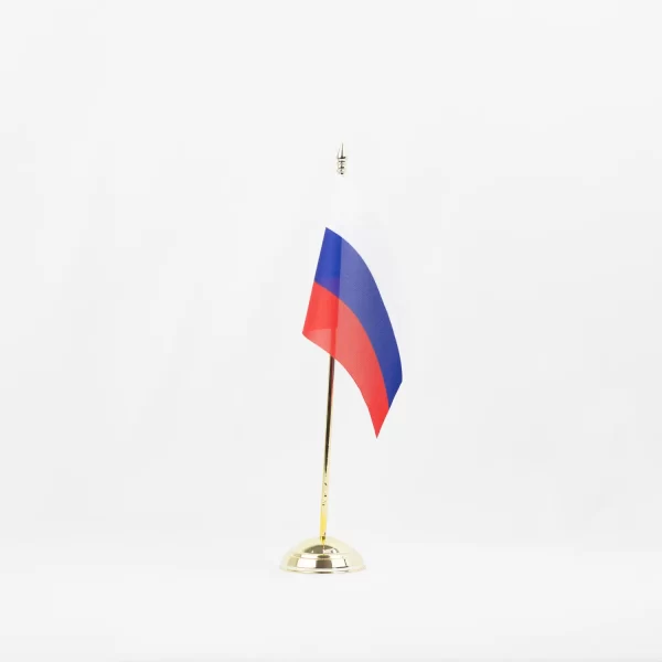 Настольный флаг России (РФ) 12х18 см на металлической подставке