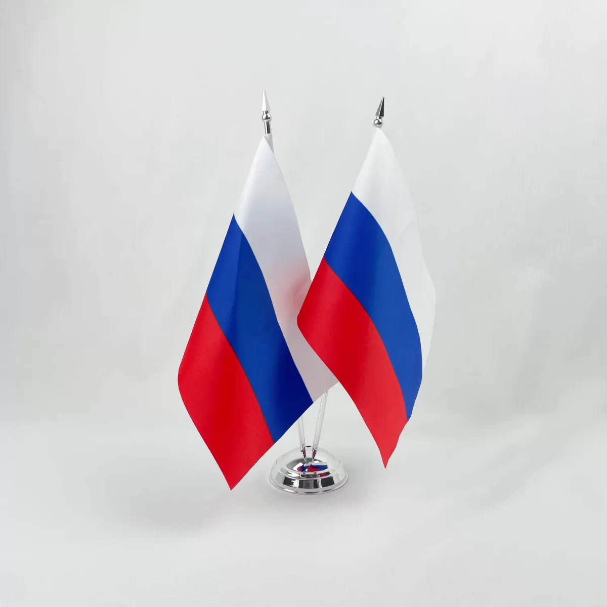 Настольный флаг России (РФ) 15х22 см Атлас двухсторонний