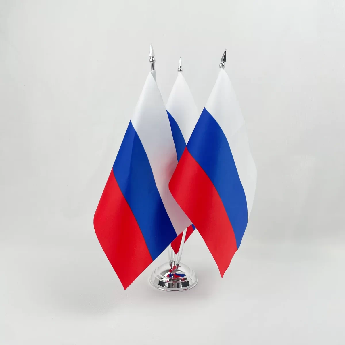 Настольный флаг России (РФ) 15х22 см Атлас двухсторонний