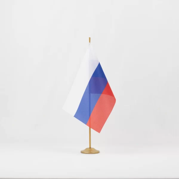 Настольный флаг России (РФ) 15х22 см сквозная печать
