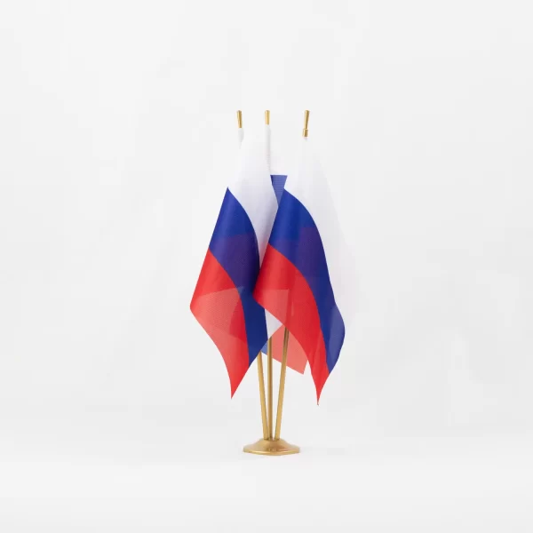 Настольный флаг России (РФ) 15х22 см сквозная печать