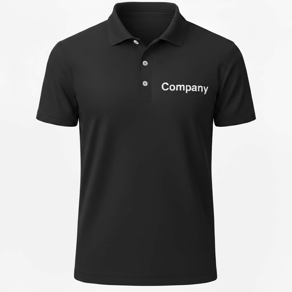 черное мужское поло с логотипом