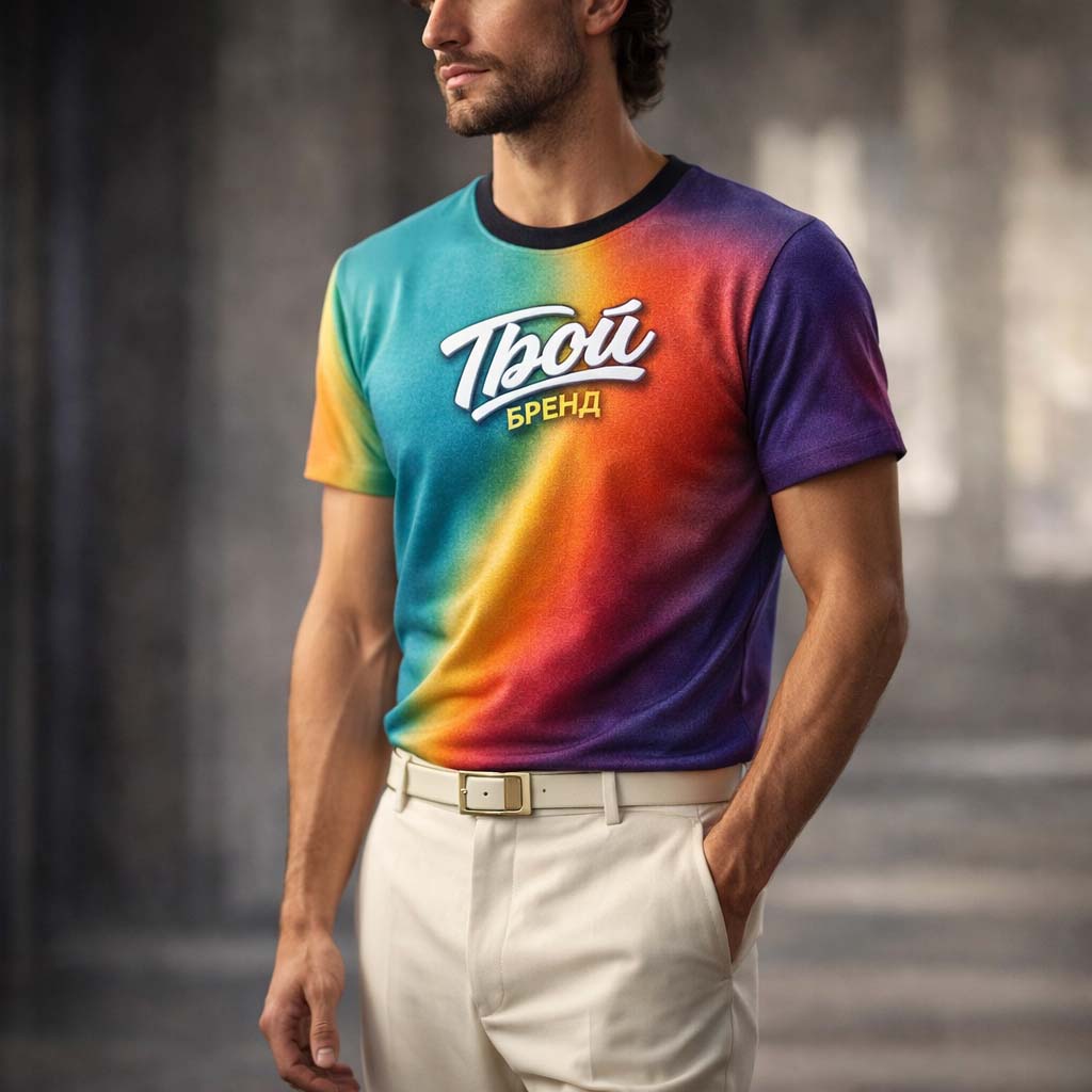 футболка корпоративная мужская градиент