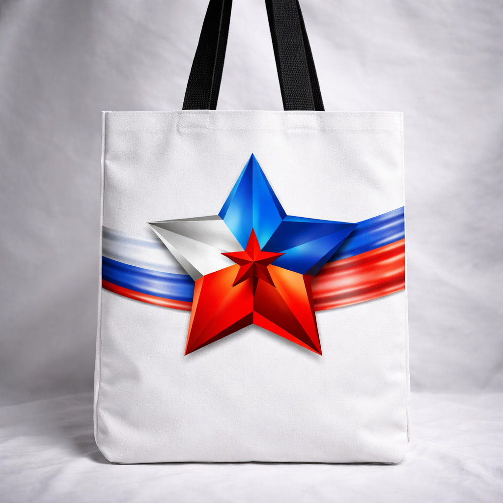 шоппер белый триколор