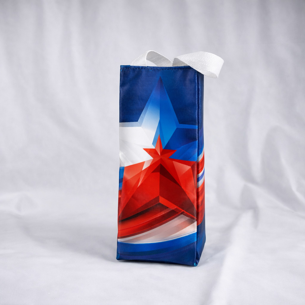 шоппер для вина синий триколор