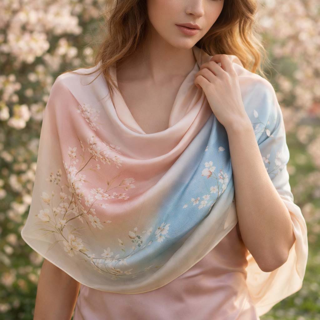 палантин с цветами