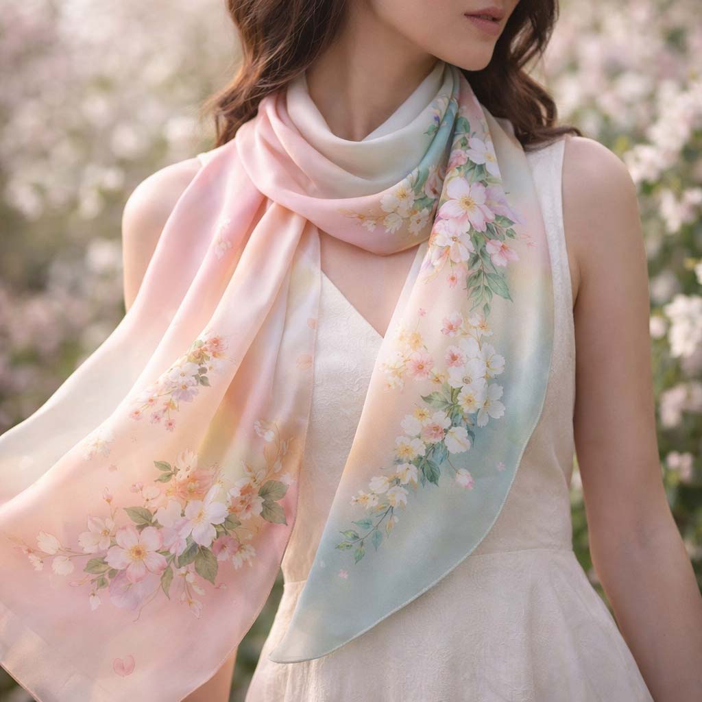 палантин с цветочками